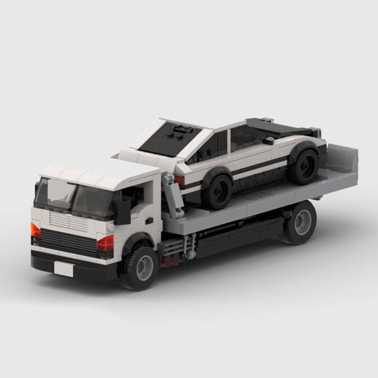 Flatbed Rescue Truck + Toyota AE86 - MiniBrickCars